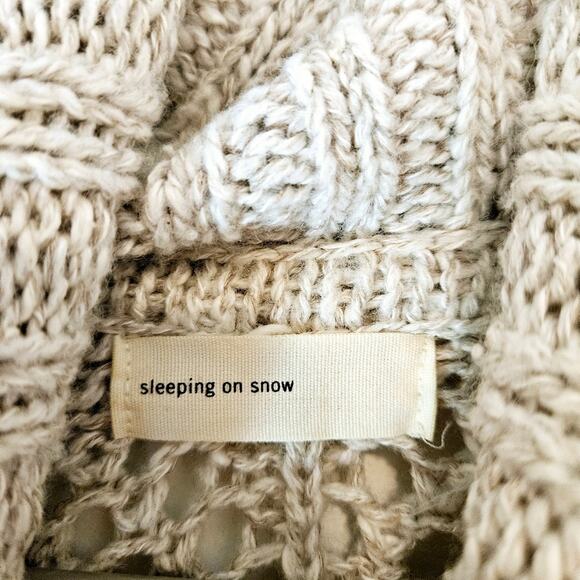 Anthropologie Sleeping On Snow Eldora Open Weave Turtleneck Tunic Sweater - Picture 3 of 6